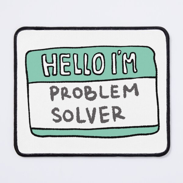 Item preview, Problem Solver Cute Hand Drawn Teal Name Tag designed and sold by RNASstuff.