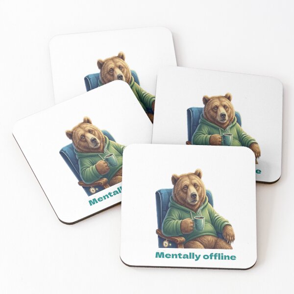 Item preview, Mentally Offline Aesthetic Bear designed and sold by Northern Glow Art.