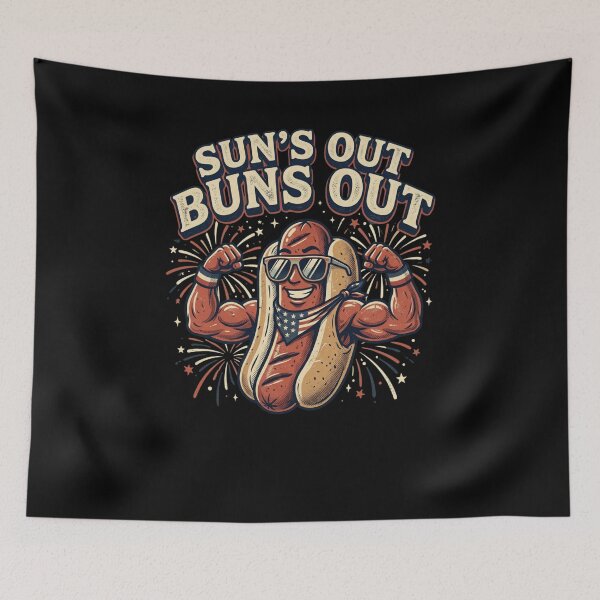 Item preview, Patriotic Hot Dog Flexing Summer BBQ Humor designed and sold by snowry.