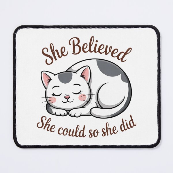 Item preview, She Believed She Could So She Did Cat Shirt, Cute Motivational Cat Lover Gift, Inspirational Quote Tee for Women, Cat Mom Shirt designed and sold by Cool-cat-art.