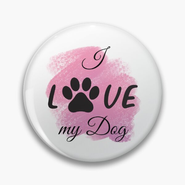 Item preview, I Love my Dog with Pawprint & Pink Background designed and sold by JeweledDesigns.