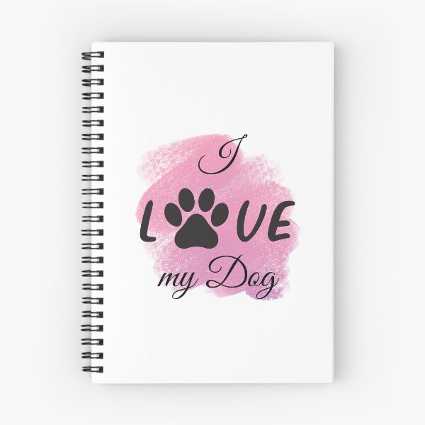Item preview, I Love my Dog with Pawprint & Pink Background designed and sold by jeweleddesigns.