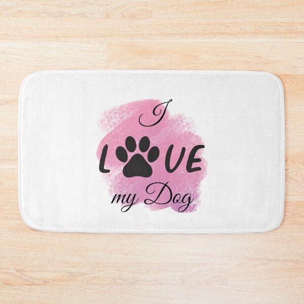 Item preview, I Love my Dog with Pawprint & Pink Background designed and sold by JeweledDesigns.