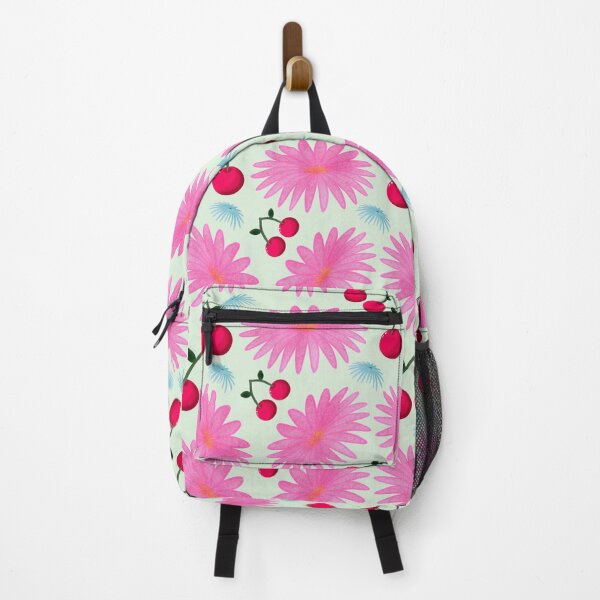 Item preview, Bright Pink Floral Cherry Pattern | Cute Kawaii Fruit & Flower Aesthetic | Girly Y2K Seamless Design | Retro Pink Cherries Print  designed and sold by HopeAndHustle.
