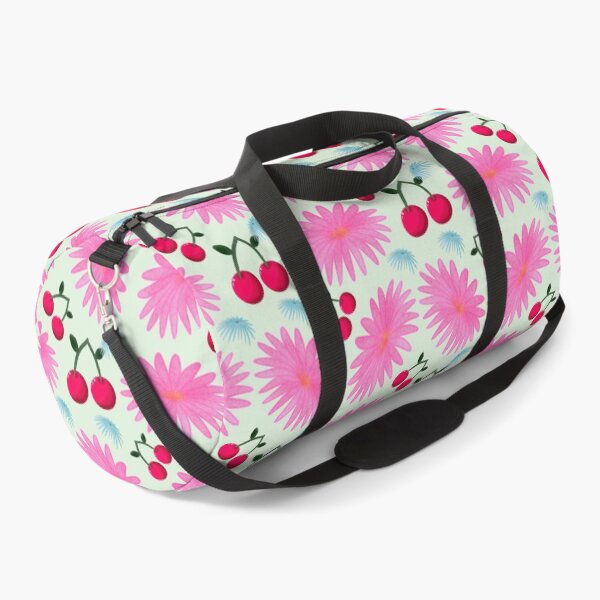 Item preview, Bright Pink Floral Cherry Pattern | Cute Kawaii Fruit & Flower Aesthetic | Girly Y2K Seamless Design | Retro Pink Cherries Print designed and sold by HopeAndHustle.