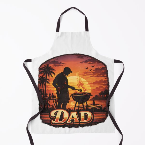 Item preview, Sunset Grillmaster Retro Dad Vibes designed and sold by Mindful56.