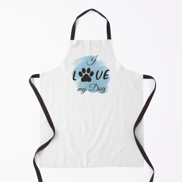 Item preview, I Love my Dog with Pawprint & Blue-gray Background designed and sold by jeweleddesigns.