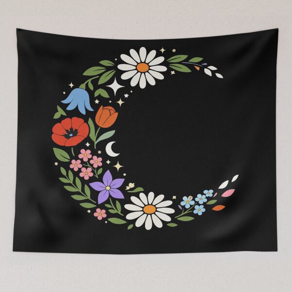 Item preview, Boho Floral Crescent Moon Garden Bouquet designed and sold by Owcomm.