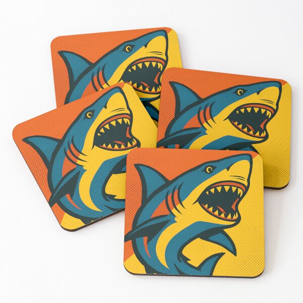 Item preview, Retro Pop Art Shark | Vibrant Ocean Predator Illustration | Bold Deep Sea Wildlife Aesthetic Design designed and sold by PaintedPixels01.