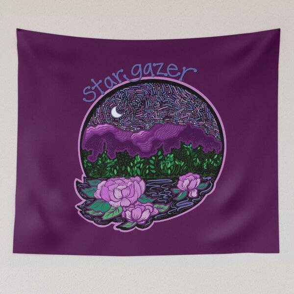 Item preview, Star Gazer mountain lake landscape drawing  designed and sold by Art of Camping Now.