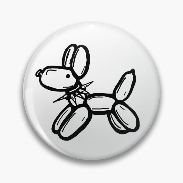 Item preview, Goth Spiked Collar Carnival Balloon Dog Tattoo Greyscale  designed and sold by KayTurtless.