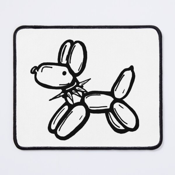 Item preview, Goth Spiked Collar Carnival Balloon Dog Tattoo Greyscale designed and sold by KayTurtless.