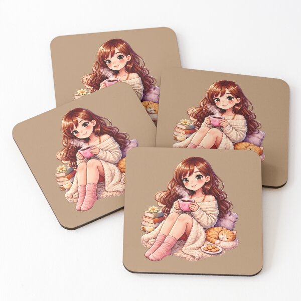 Item preview, Young Lady Enjoying a Cup of Tea designed and sold by Myra365Art.