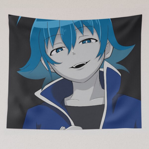 Item preview, Iruma Suzuki Iruma Kun Dark Smile Blue Shadow Portrait designed and sold by Spraykart.