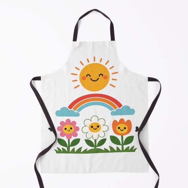 Item preview, Happy Smiling Sun Rainbow and Flowers Summer Garden designed and sold by Owcomm.