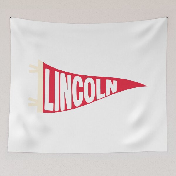 Item preview, Lincoln Nebraska Vintage Retro Town Pennant designed and sold by Sparkledust Creations.