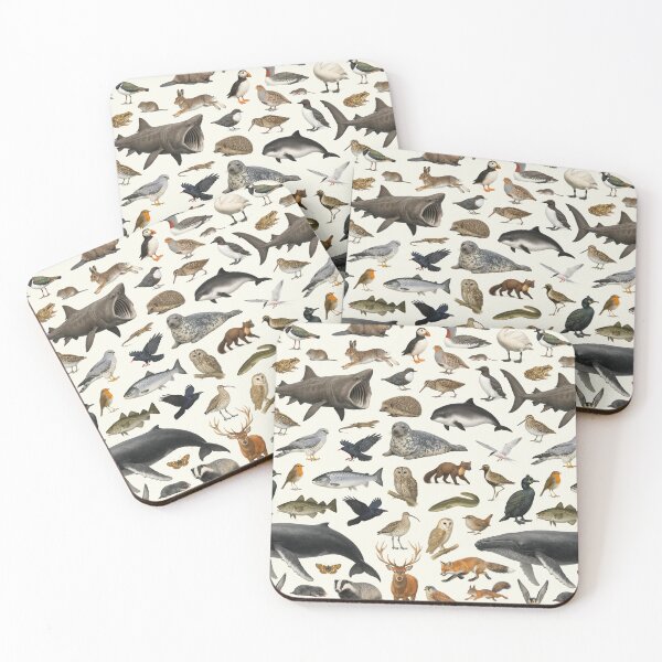 Item preview, Animals of Ireland Retro Style Wildlife Chart designed and sold by kakarikihill.