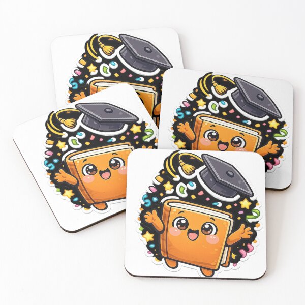 Item preview, Cute Kawaii Book Tossing Graduation Cap Confetti Sticker designed and sold by Hafcishop.