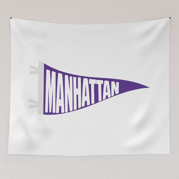 Item preview, Manhattan Kansas Retro Town Pennant designed and sold by Sparkledust Creations.