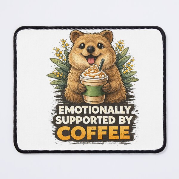 Item preview, Funny Quokka Coffee Shirt | Emotionally Supported By Coffee | Cute Australian Animal Tee | Introvert Gift designed and sold by Piccologifts.