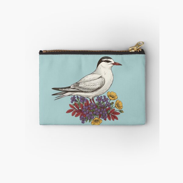 Item preview, Arctic Tern Bird among Purple and Yellow Flowers designed and sold by BirdsnStuff.