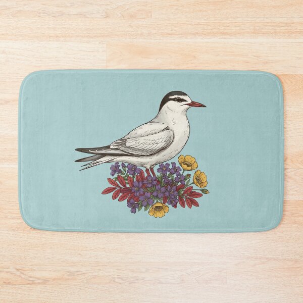 Item preview, Arctic Tern Bird among Purple and Yellow Flowers designed and sold by BirdsnStuff.