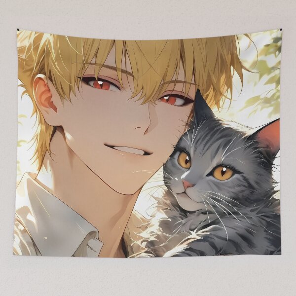 Item preview, Gilgamesh Fate Stay Night Cat Companion Golden Light designed and sold by Spraykart.