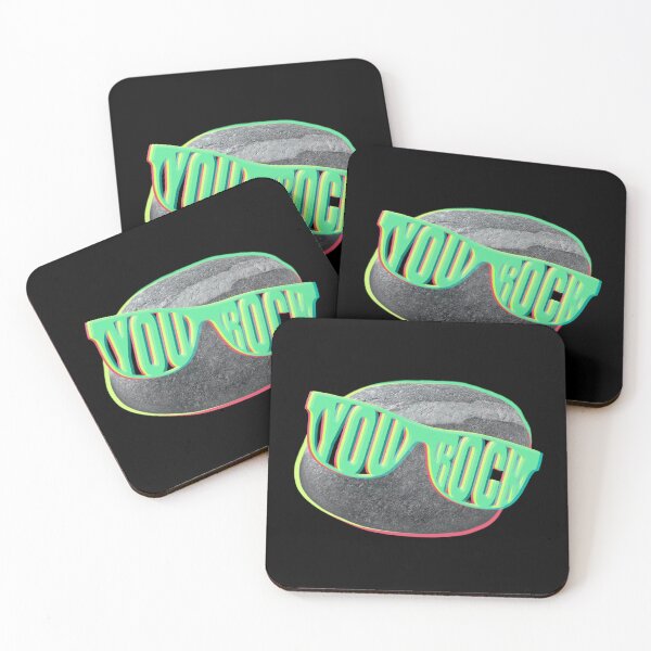 Item preview, The "You Rock" Rock - wearing sunglasses designed and sold by NonDecafArt.