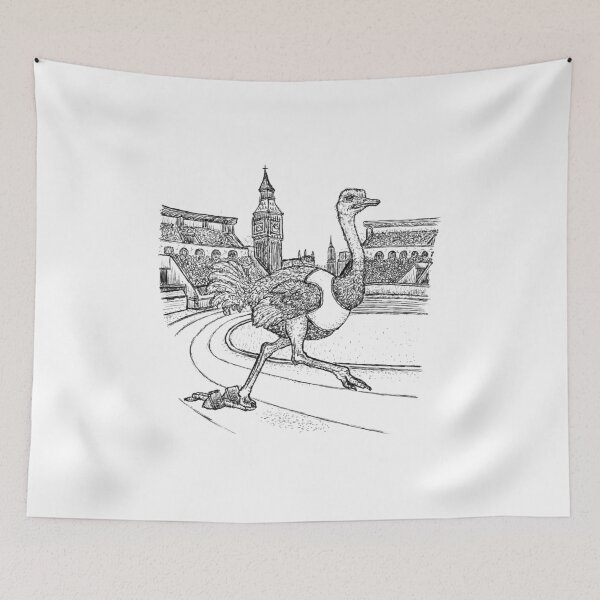 Item preview, Ostrich Sprinter London Track and Field Art designed and sold by wbhny.