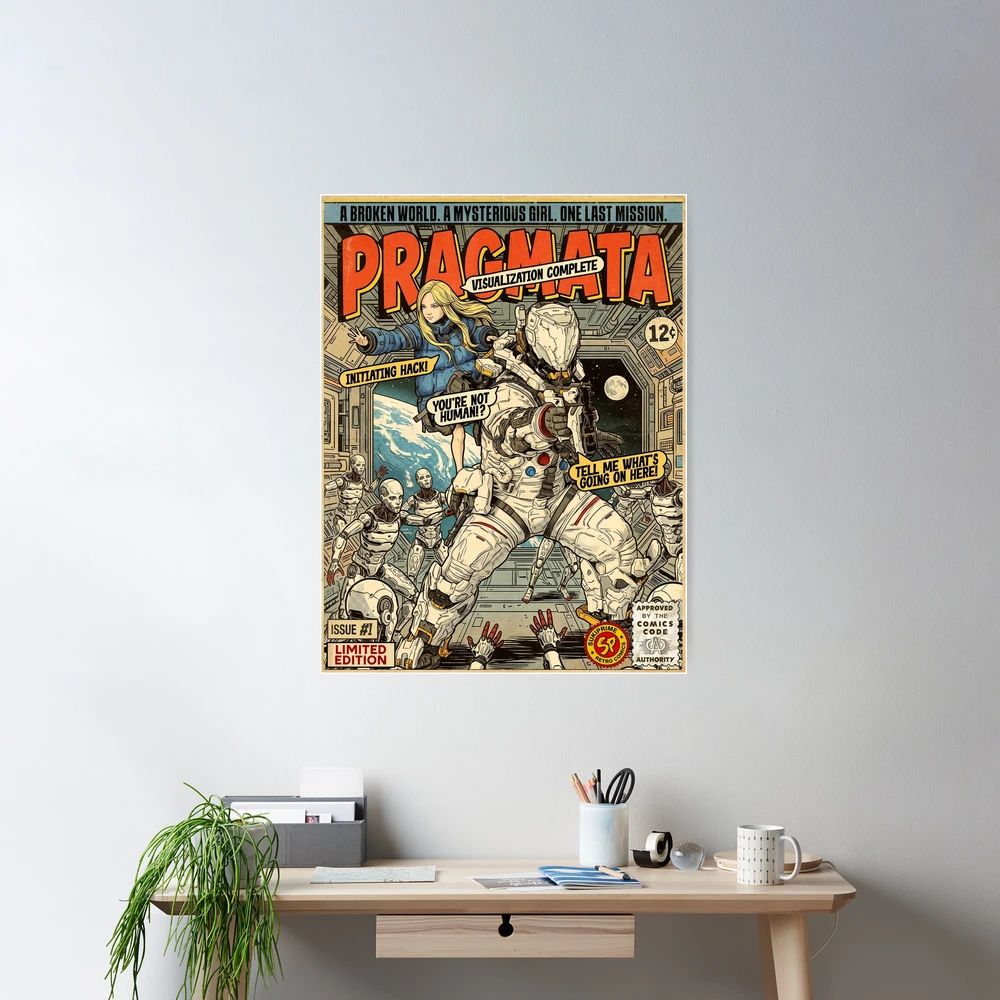 PRAGMATA Vintage Retro Comic Cover Art