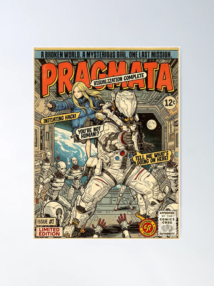 PRAGMATA ポスター PRAGMATA Vintage Retro Comic Cover Art