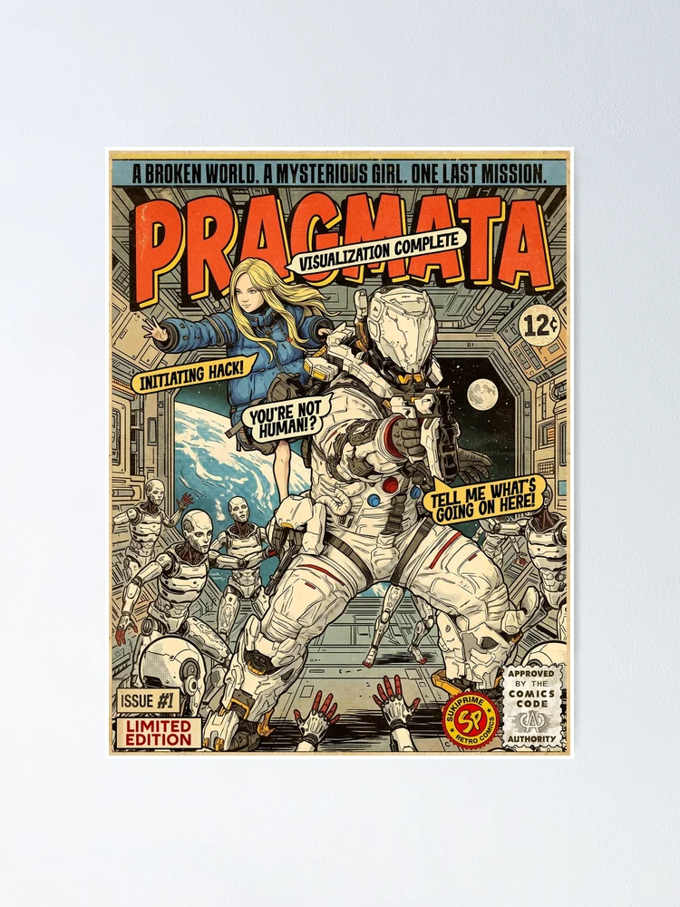 PRAGMATA ポスター PRAGMATA Vintage Retro Comic Cover Art