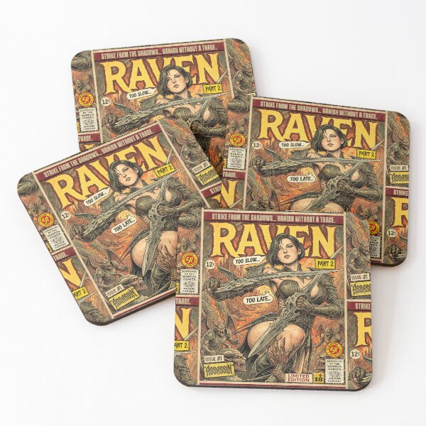 Item preview, Raven 2 Assassin Vintage Retro Comic Art designed and sold by Back2Collage.