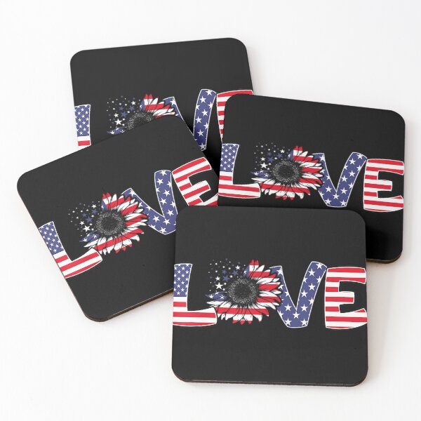 Item preview, Love Sunflower 4Th Of July Women American Flag Patriotic T-Shirt designed and sold by SyncSusscess.