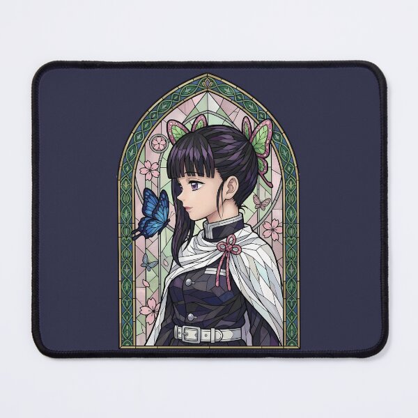 Item preview, Kanao Tsuyuri Demon Slayer Blue Butterfly Garden Stained Glass Window designed and sold by mildaclairmo.