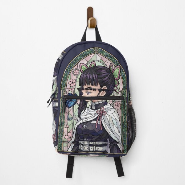 Item preview, Kanao Tsuyuri Demon Slayer Blue Butterfly Garden Stained Glass Window designed and sold by mildaclairmo.