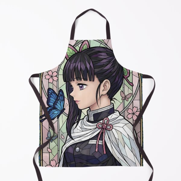 Item preview, Kanao Tsuyuri Demon Slayer Blue Butterfly Garden Stained Glass Window designed and sold by mildaclairmo.