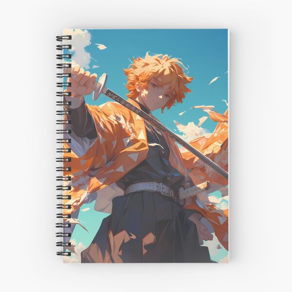 Item preview, Zenitsu Agatsuma Demon Slayer Anime Samurai Sword Action Orange Sky Outdoors designed and sold by Spraykart.