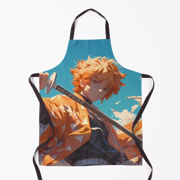 Item preview, Zenitsu Agatsuma Demon Slayer Anime Samurai Sword Action Orange Sky Outdoors designed and sold by Spraykart.