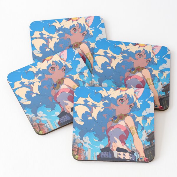 Item preview, Nia Teppelin Gurren Lagann Anime Girl Fantasy City Bright Blue Outdoors designed and sold by Spraykart.