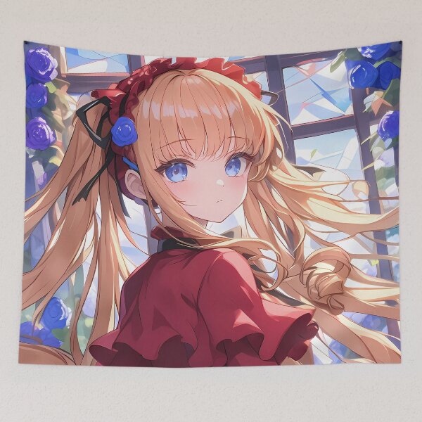 Item preview, Shinku Rozen Maiden Anime Girl Rose Garden Red Blue Elegant Indoors designed and sold by Spraykart.