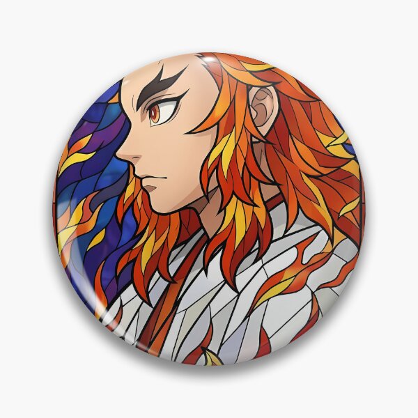 Item preview, Kyojuro Rengoku Demon Slayer Blue Flame Cathedral Stained Glass designed and sold by mildaclairmo.