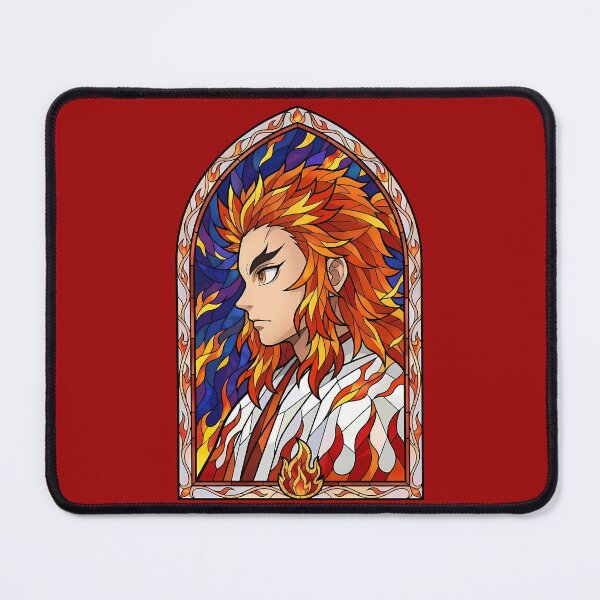 Item preview, Kyojuro Rengoku Demon Slayer Blue Flame Cathedral Stained Glass designed and sold by mildaclairmo.