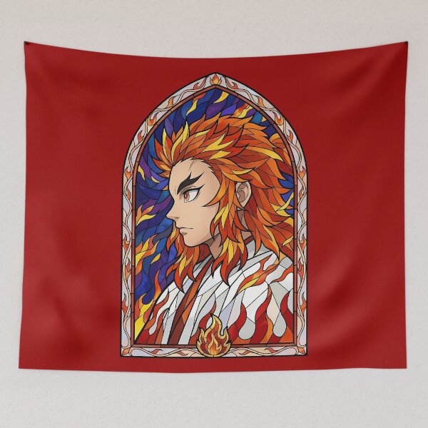 Item preview, Kyojuro Rengoku Demon Slayer Blue Flame Cathedral Stained Glass designed and sold by mildaclairmo.