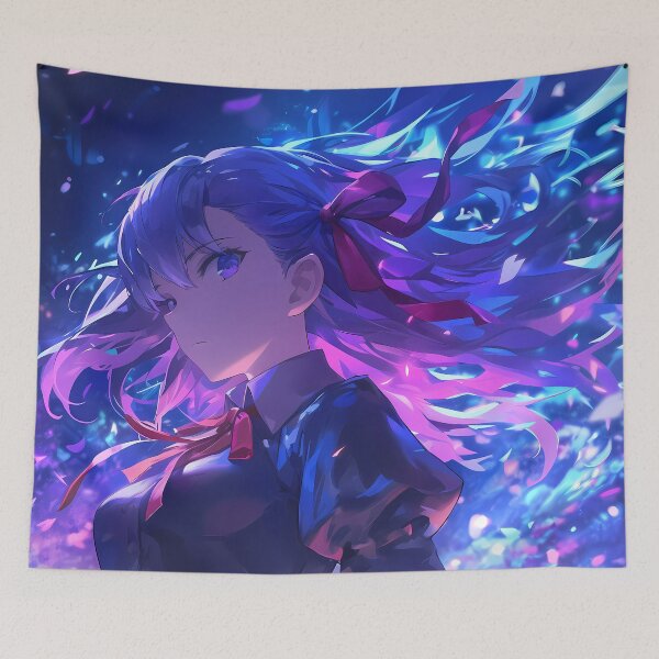 Item preview, Sakura Matou Fate Stay Night Anime Girl Magic Blue Purple Night Fantasy designed and sold by Spraykart.