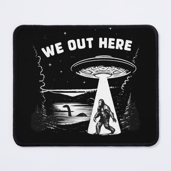 Item preview, We Out Here UFO Bigfoot Abduction Funny Alien Cryptid designed and sold by Dujosufot.