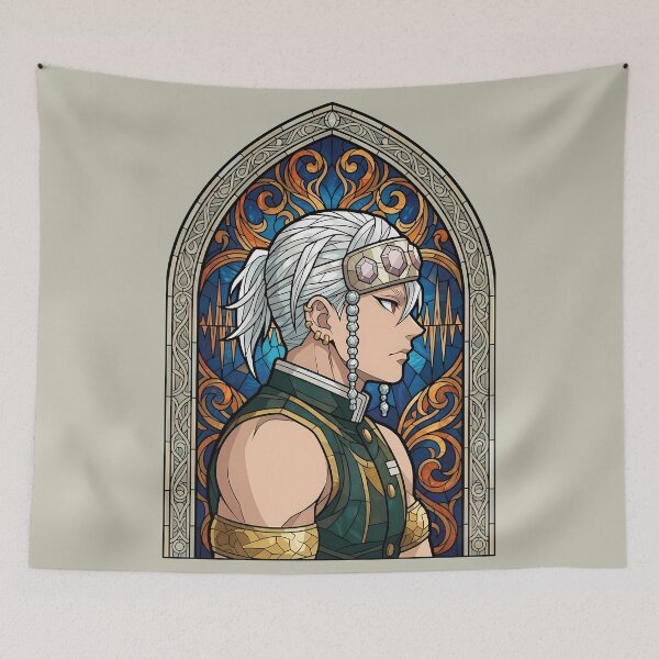 Item preview, Tengen Uzui Demon Slayer Stained Glass Stained Glass Portrait designed and sold by mildaclairmo.