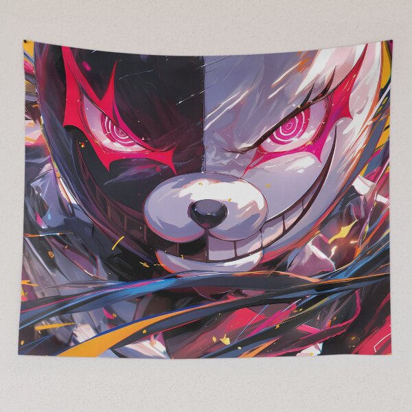 Item preview, Monokuma Danganronpa Anime Mask Black White Chaos Fire Intense designed and sold by Spraykart.