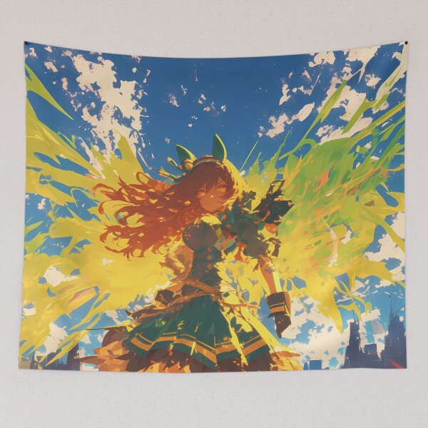 Item preview, Taiki Shuttle Uma Musume Pretty Derby Anime Girl Fantasy Green Sky Power Burst designed and sold by Spraykart.