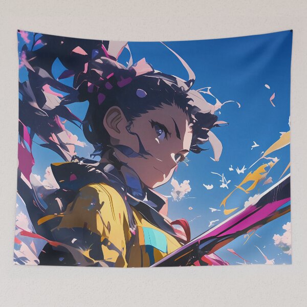 Item preview, Karen Araragi Bakemonogatari Anime Girl Sword Yellow Sky Motion Dynamic designed and sold by Spraykart.